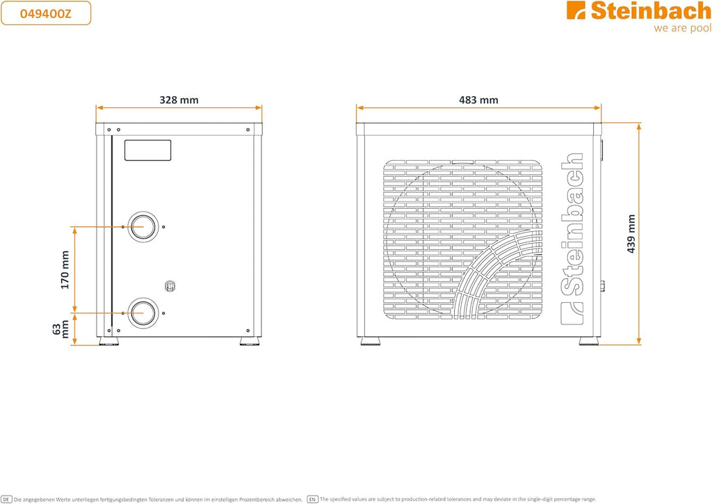 Wärmepumpe Startis Style 049400Z – Pool Wärmepumpe bis 20.000 l – 4,3 kW – WLAN App-Steuerung – salzwassertauglich – R290 Kältemittel