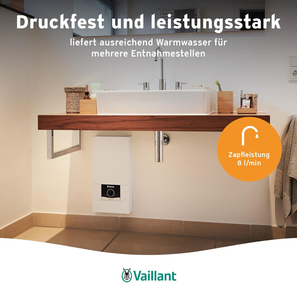 Elektronischer Durchlauferhitzer VED E 24/8, druckfest, 24kW, 400V, gradgenaue Auslauftemperatur, stufenlos einstellbar, Digitalanzeige, 0010023779