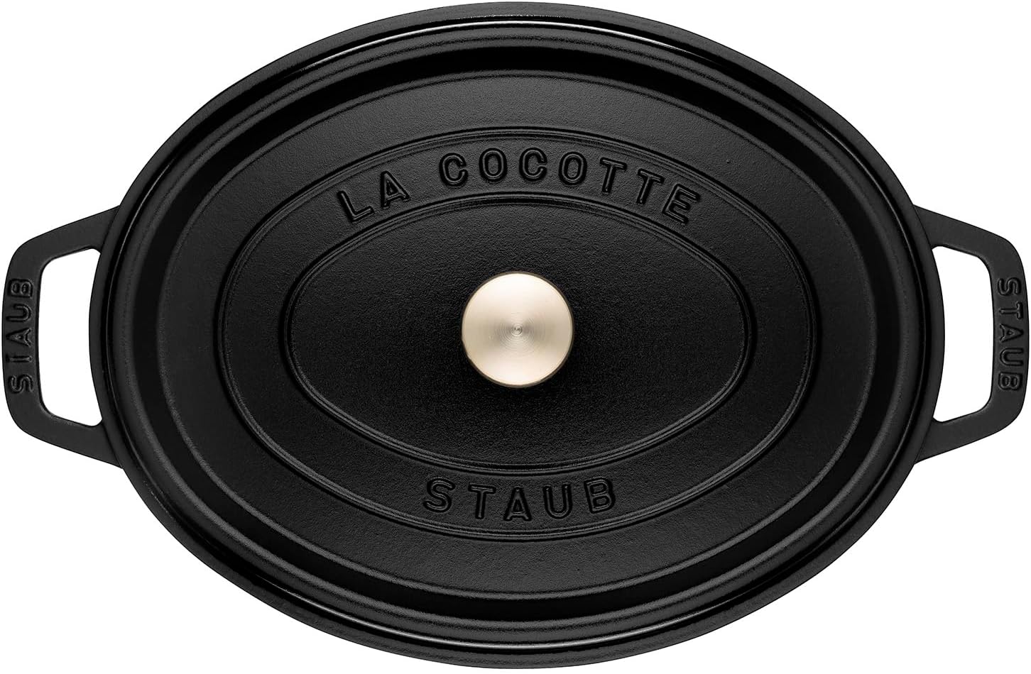 Cocotte, Gusseisen Bräter mit Deckel, 33 cm, 6,7 L, Oval, Alle Herdarten inkl Induktion, Schwarz