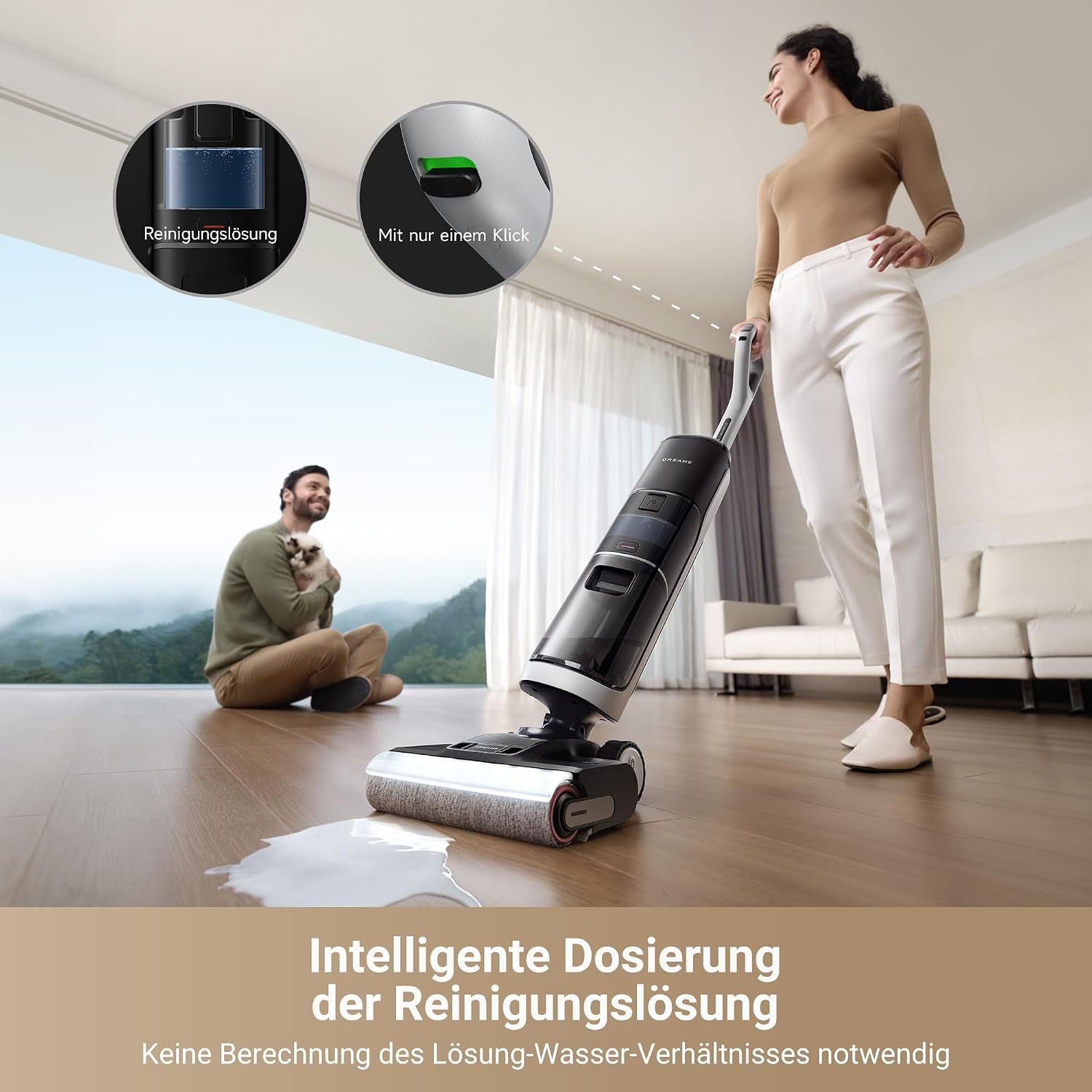 H14 Pro Nass- und Trockensauger, 180° Lie-Flat, 60°C Bürstenpflege, 5-min Trocknung, 18.000Pa Saugkraft, App-Steuerung, Doppelrotationsbürste