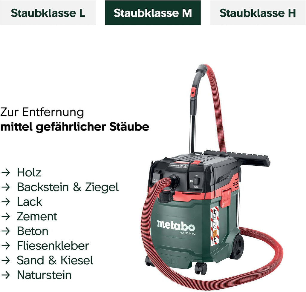 ASA 30 M PC Allessauger – 602087000 – Nass-/Trockensauger mit integrierter Filterabreinigung – 8 m Kabellänge