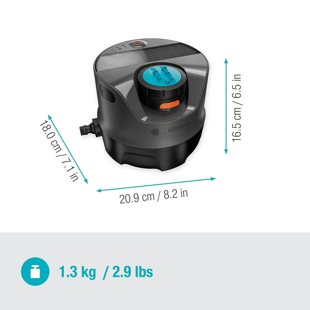AquaPrecise Bewässerungssystem für Rasen bis 320 m², solarbetrieben, gleichmäßige Verteilung, Bluetooth, einfache Montage, für jeden Garten (16000-20)