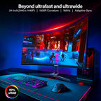 34 Zoll Ultrawide Curved Gaming Monitor 165Hz, 1500R, UWQHD 3440x1440, Höhenverstellbar, VA, Displayport, HDMI, VESA 75x75 mm
