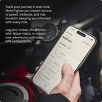 Moto II Navigationsgerät für Motorräder, globale Navigation, Minikarten, 14h Akku, IP67 wasser-/stoßfest, USB-C + Riemenhalterung