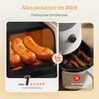 Heißluftfritteuse 8,5L 2 Kammern mit Sichtfenster, Testsieger Stiftung Warentest, NTC-Tech für präzise Temperaturkontrolle, Gold, R903