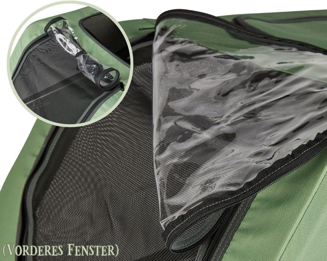 Hundeanhänger + Buggy | Fahrradanhänger bis 45kg | faltbar, leicht, stabil | Sicherheitsleine, Reflektoren, Insektenschutz, Uni-Kupplung