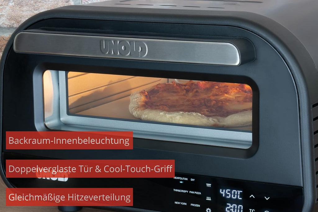 68815 Don Luigi Pizzaofen, elektrisch, 450°C, 2 Min., 1700W, inkl. Zubehör, hitzeisoliert, gleichmäßige Hitze