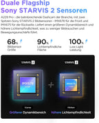 A229 Pro 4K+2K Dual STARVIS 2, HDR, Front+Rück-Dashcam, Sprachsteuerung/-ausgabe, 5GHz Wi-Fi, GPS+CPL, Super Nachtsicht 2.0, bis 512GB