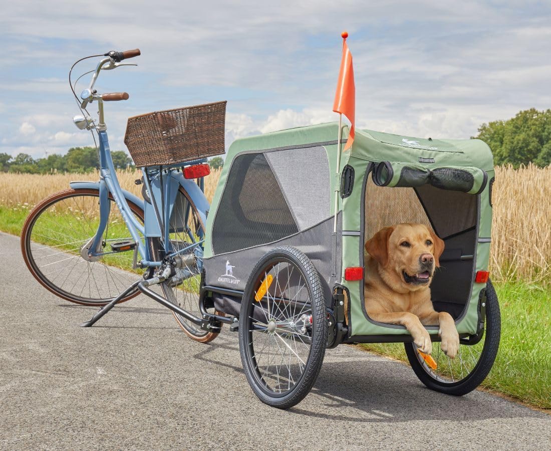 Hundeanhänger + Buggy | Fahrradanhänger bis 45kg | faltbar, leicht, stabil | Sicherheitsleine, Reflektoren, Insektenschutz, Uni-Kupplung