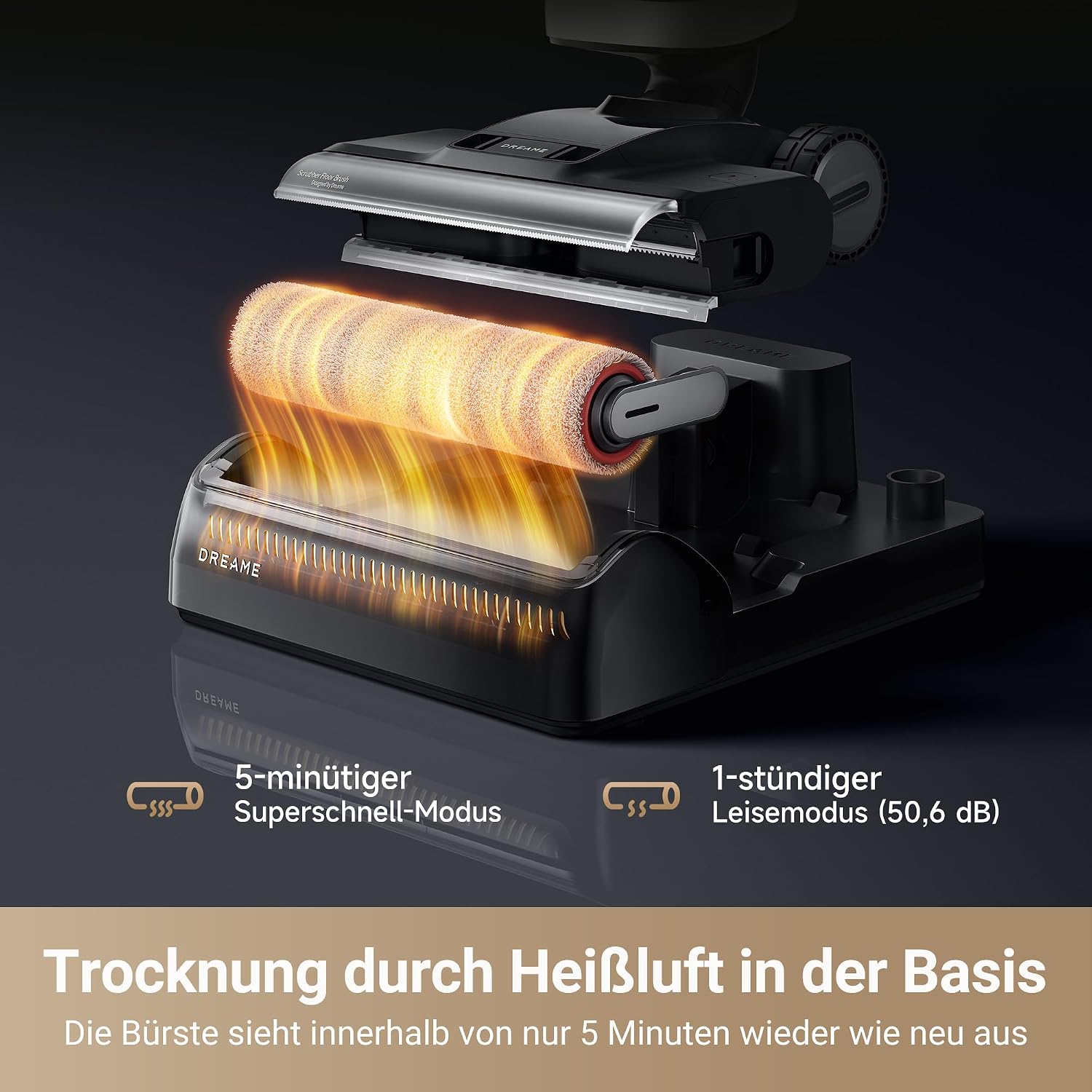 H14 Pro Nass- und Trockensauger, 180° Lie-Flat, 60°C Bürstenpflege, 5-min Trocknung, 18.000Pa Saugkraft, App-Steuerung, Doppelrotationsbürste