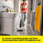 Saugwischer FCV 3 - Kabellos, 3 Reinigungsmodi, Akkulaufzeit ca. 30 min, bis 130 m² pro Ladung, Weiß