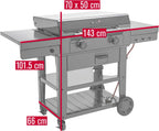 Griddle-Gasgrill Plancha Versa-Tile - 3-in-1 System: Griddle, Grill & Pizzaofen, 2-Zonen