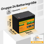12V 100Ah LiFePO4 Bluetooth Lithiumbatterie mit BMS & Low Temperature Schutz, 12/24V 20A Ladegerät für Wohnmobil, Boot, Wohnwagen