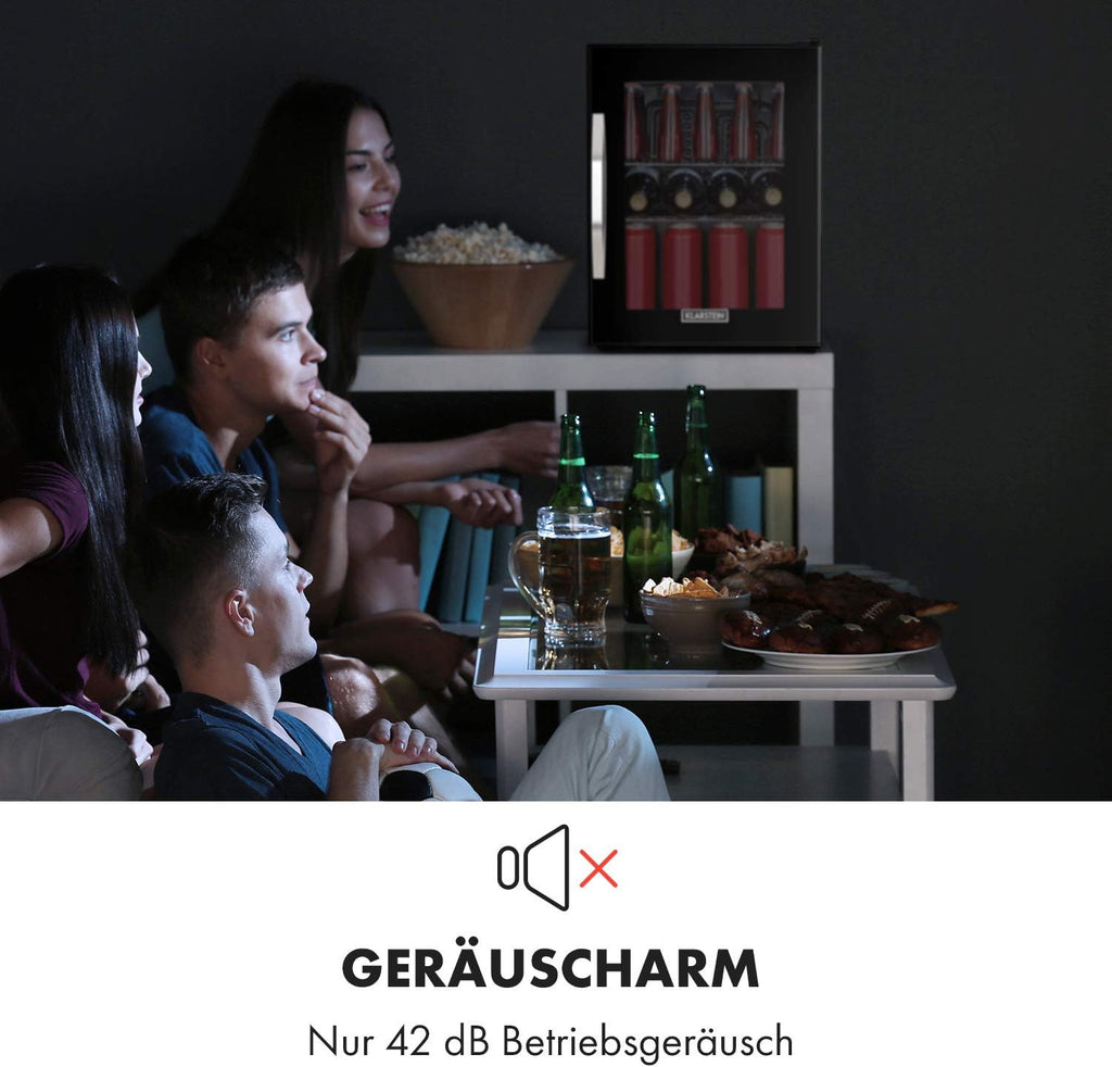Mini Kühlschrank mit Glastür, 33 Liter, verstellbare Ablagen, leise, für Innen und Außen, ideal für Zimmer und Getränke