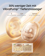 Tragbare Milchpumpe S2 Pro, HeatFlow 2.0 & VibraPump, Brustwarzen-Licht, App-Steuerung, Füllstandsalarm, Ladecase, 7 Tage Akku, freihändig