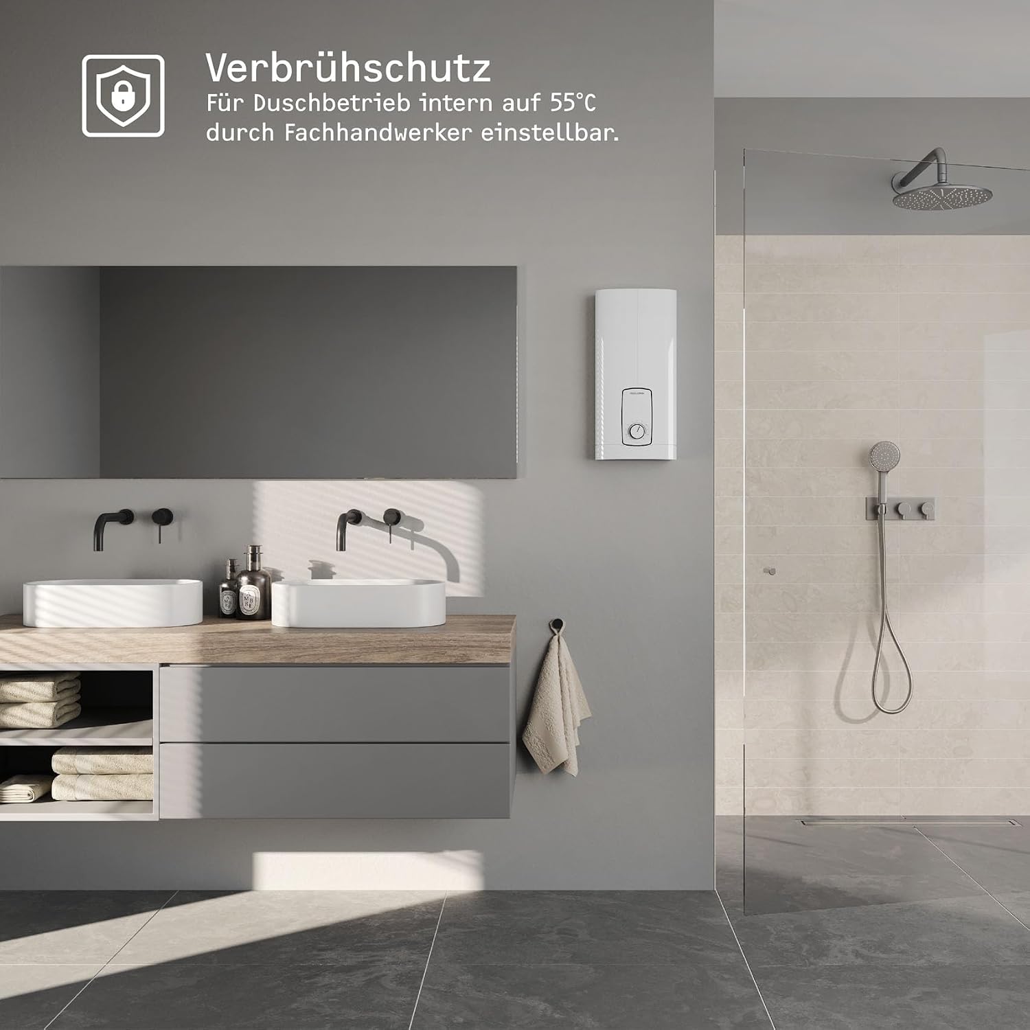 DHB 18/21/24 ST Trend elektron. Durchlauferhitzer, gradgenaue Temperaturwahl, energiesparend durch 3i-Technologie, VDE-geprüft, 204202