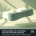 Recovery Pillow Plus (60x40 cm) – höhenverstellb. Nackenkissen, Memory Foam (6–13 cm), für Seiten-/Rücken-/Bauchschläfer, Made in Germany