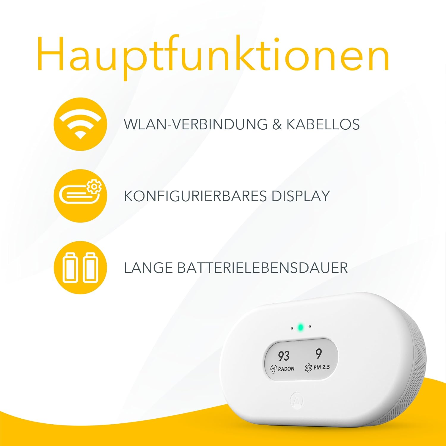 2960 View Plus - Intelligenter Radon und Luftqualität-Messgerät (Feinstaub, Radon, CO2, VOC, Luftfeuchtigkeit, Temperatur)