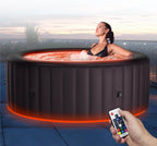 Whirlpool Outdoor Aurora | RGB LED Beleuchtung - 6 Personen aufblasbar - UVC+ Wasserreinigung - ⌀ 204 cm - Aufstellpool mit Fernbedienung - Hot Tub