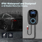 Smart EV Ladegerät Typ 2 Wallbox, 11kW, 16A, 400V, APP, WLAN, Bluetooth, CE&TÜV, 7m Kabel, Halter, CEE 3-Phasen Stecker, für EVs & PHEV, Schwarz