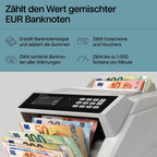 2465-S Geldzählmaschine, Wertzählung für gemischte Banknoten, 7-fache Echtheitsprüfung, zählt sortierte Banknoten aller Währungen