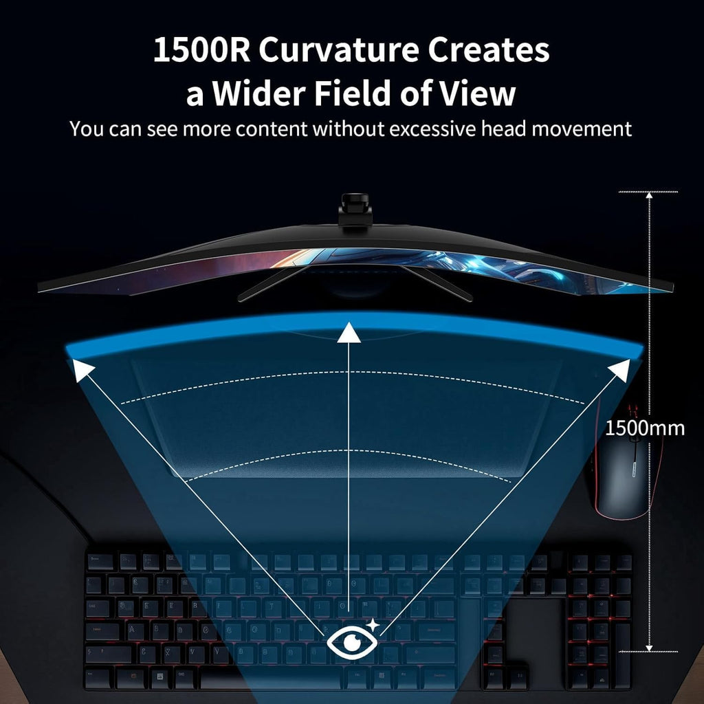 34" UWQHD Curved Monitor, 3440x1440, 165Hz, 1500R, 1ms MPRT, FreeSync, HDR, 300nits, sRGB 125%, DCI-P3 95%, VA, HDMI/DP, MFG34C5Q