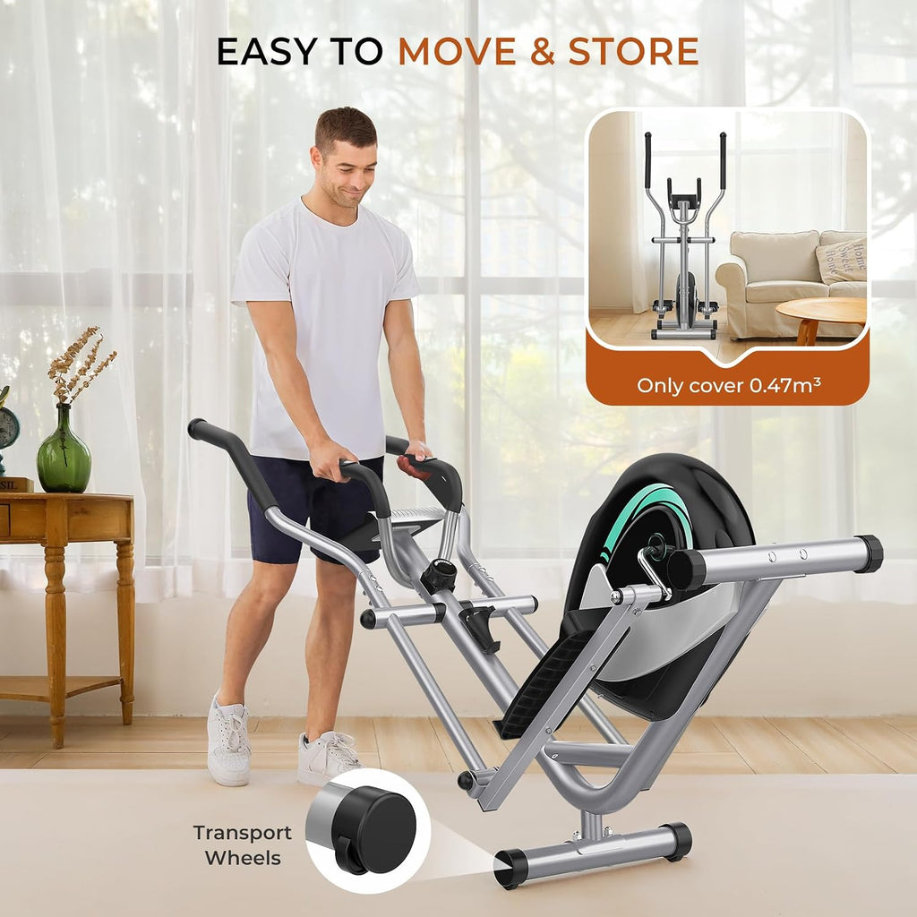 Crosstrainer Ellipsentrainer für Zuhause, 16 Widerstandsstufen, leiser magnetischer Antrieb, 6 kg Schwungrad, LCD-Monitor & Pulsmessung