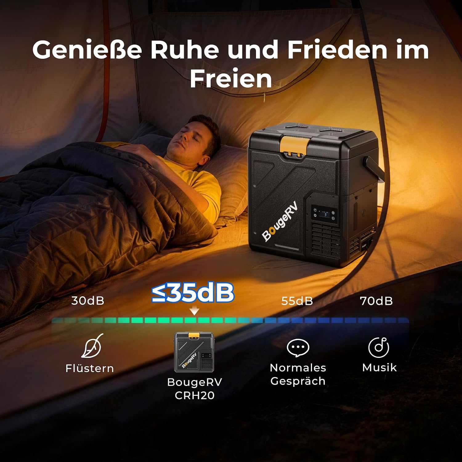 CRH20 20L Kompressor Kühlbox mit Akku 240Wh, tragbar 12/24/230V, App-Steuerung, IPX4 Mini-Kühlschrank für Camping Reisen Boot Angeln, -20~20°C (2026 Neu)