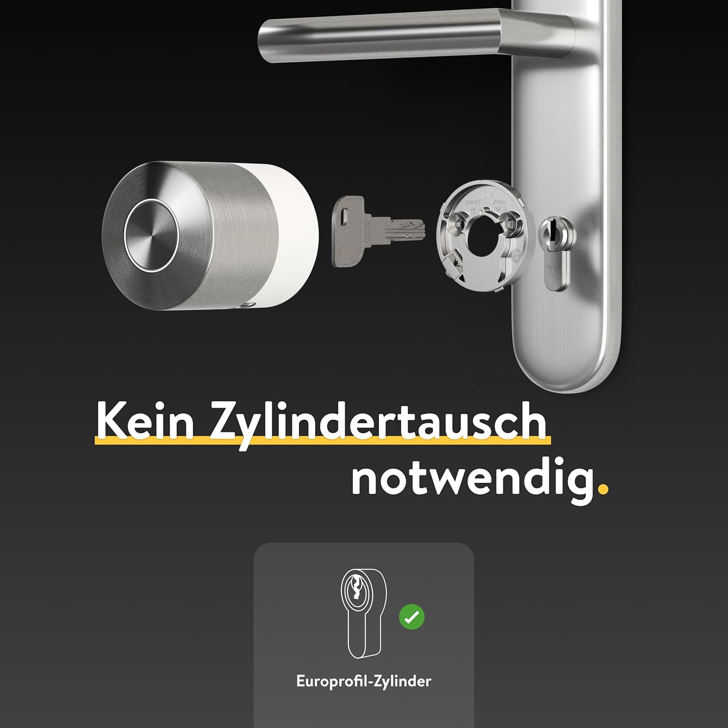Smart Lock Pro mit Bluetooth, WLAN & Matter, mühelose Smart Home Integration, Fernsperrfunktion, einfache Nachrüstung ohne Zylindertausch