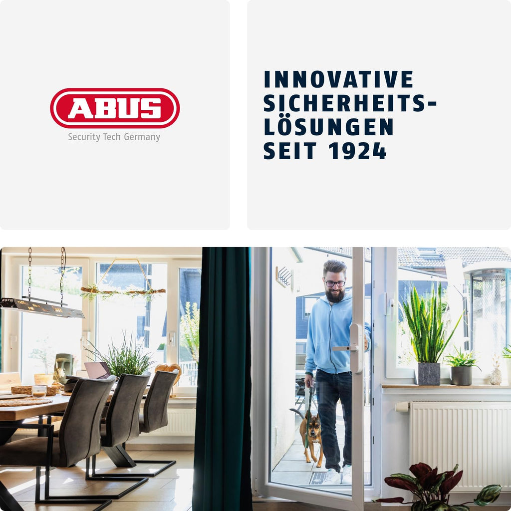 WINTECTO One Smarter Fenstergriff mit Alarm, für Fenster/Balkon-/Terrassentür, Montage ohne Bohren, weiß, gleichschließend (AL0125)