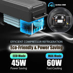 NCF55 50L Kompressor Kühlbox 12V tragbarer Mini-Kühlschrank Gefrierbox für Auto, Camping, Lkw, Boot, -20℃~20℃ Schwarz