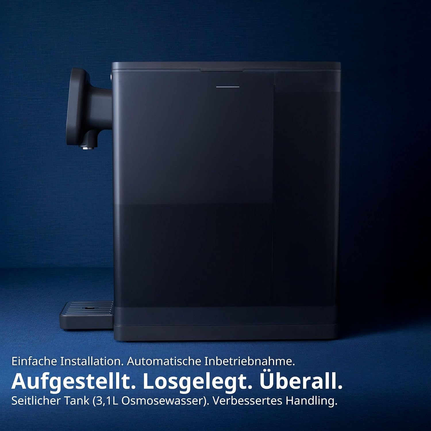 Fusion Air Auftisch-Osmoseanlage, ohne Installation, Heißwasserspender, Filterung + Mineralien, 3x UV-C LED, Abwasser 2:1, TÜV-zertifiziert