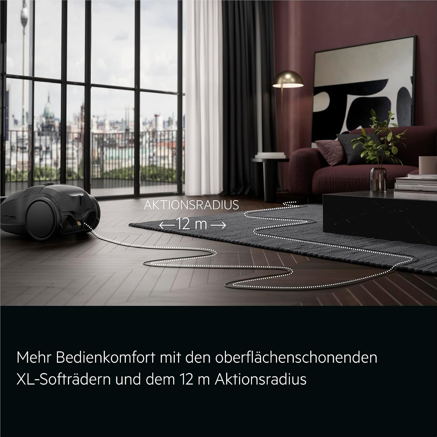 Staubsauger m. Beutel, 69 dB, HEPA, 5 L Beutel, Turbo-Düse für Tierhaare, 12 m, alle Böden, Zusatzdüsen, grau, VX9-5-EBR
