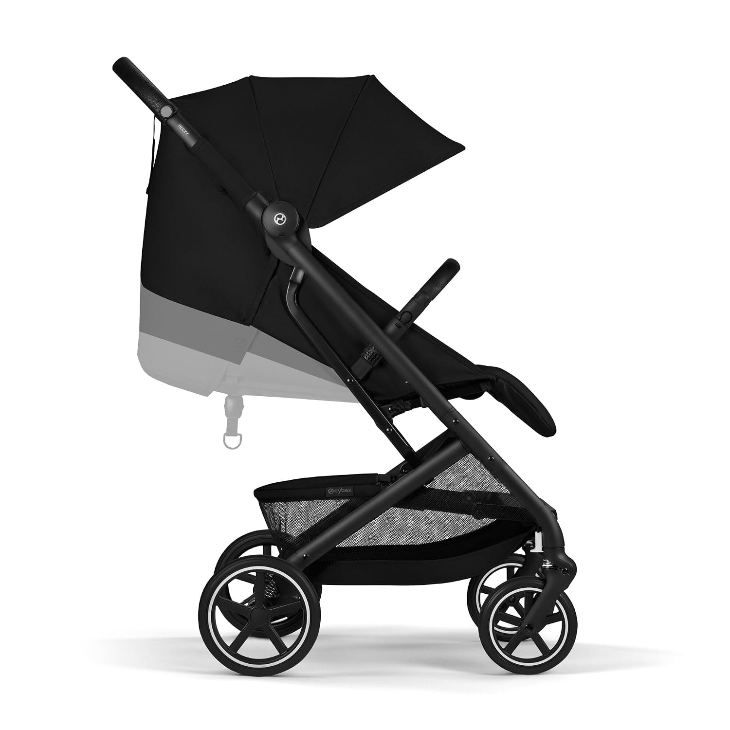 Gold Kinderwagen BEEZY mit Ergonomischer Liegeposition, Ab Geburt bis 4 Jahre (max. 22 kg), Kompakt faltbar, Einhand-Gurtsystem, Magic Black