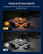 Dreifachobjektiv PoE Sicherheitskamera Außen, 10MP 180° Panorama & 4K PT Auto-Track., KI-Videosuche, Perimeter-Schutz, Farb-/IR-Nacht., 24/7-Aufz., OMVI 3i