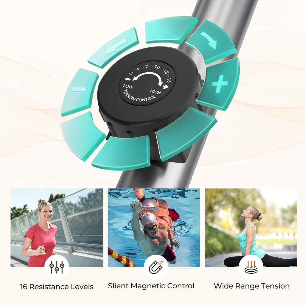 Crosstrainer Ellipsentrainer für Zuhause, 16 Widerstandsstufen, leiser magnetischer Antrieb, 6 kg Schwungrad, LCD-Monitor & Pulsmessung
