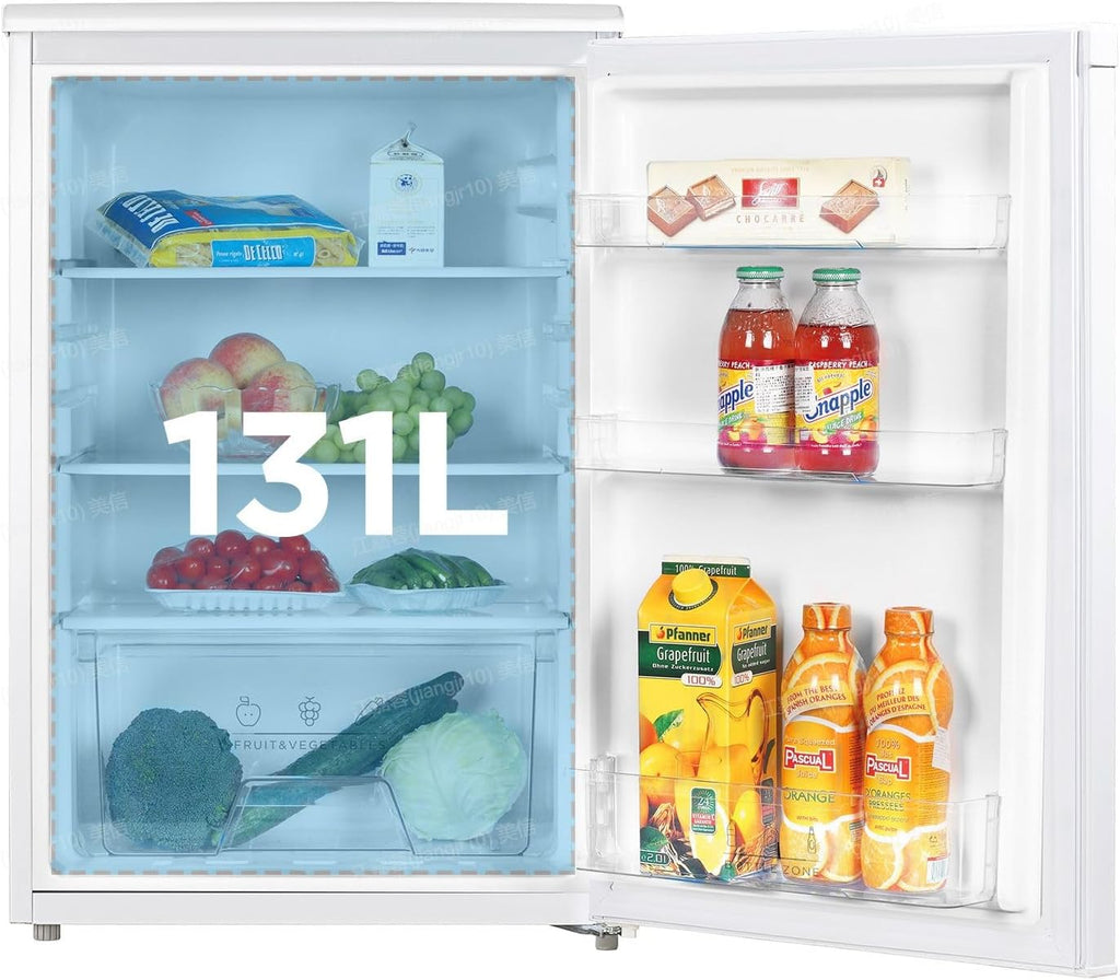 RCD133WH3(E) Kühlschrank 131L ohne Gefrierfach, Inverter-Kompressor, Obst-Gemüsefach, 84.5x55.3cm, 72kWh/Jahr, Temperaturregelung, verstellbare Füße