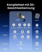 Smart Lock Ultra, 3D-Gesichtserkennung + Fingerabdruck, Nachrüstung ohne Zylindertausch, Öffnung per Gesicht/Fingerprint/Code/Alexa/WLAN/Matter