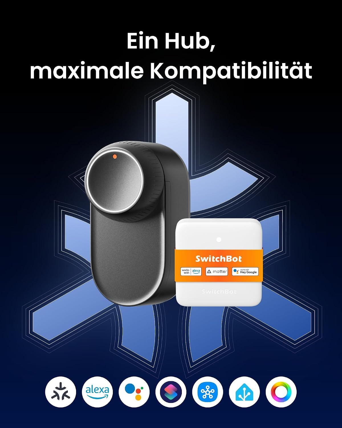Smart Lock Ultra, 3D-Gesichtserkennung + Fingerabdruck, Nachrüstung ohne Zylindertausch, Öffnung per Gesicht/Fingerprint/Code/Alexa/WLAN/Matter