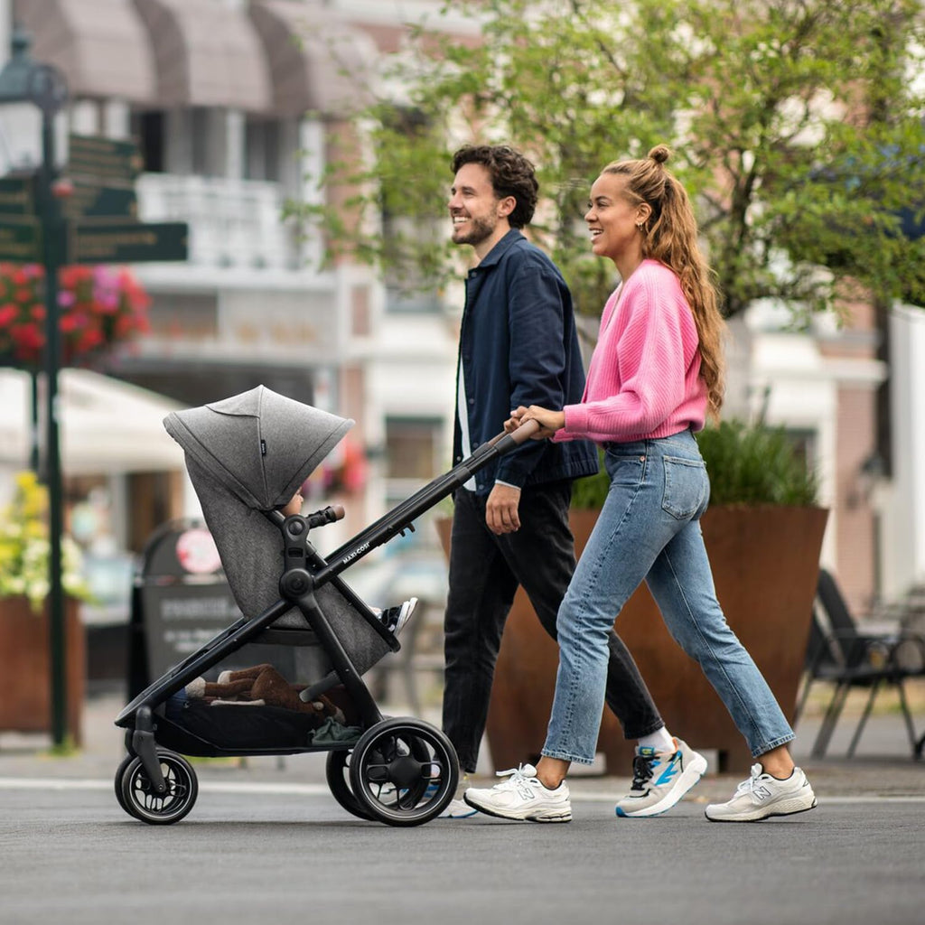 Zelia S Trio Kinderwagen 3in1 Komplettset, 0-4 Jahre, 22 kg, klappbar, kompakt, mit CabrioFix S i-Size + Wickeltasche, grau