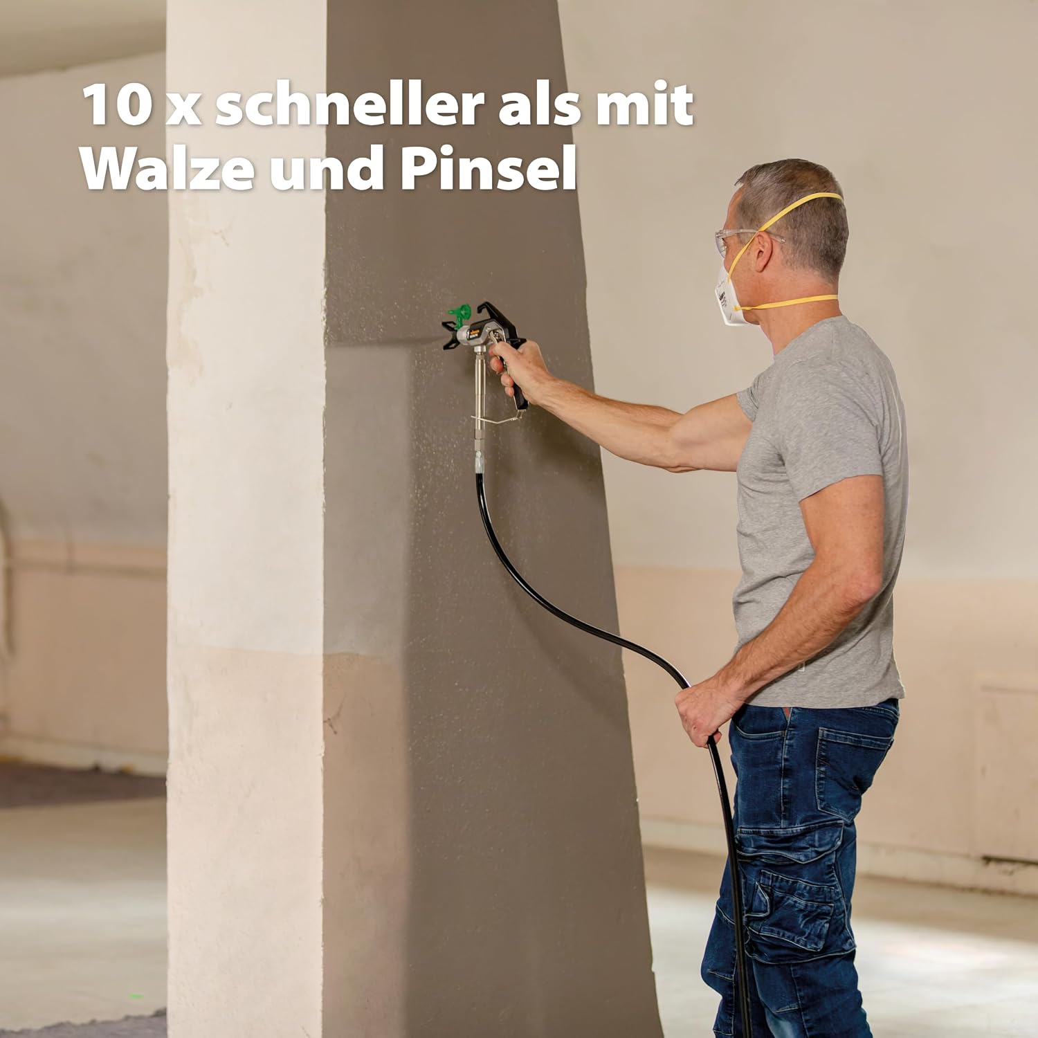Airless Farbsprühsystem Control Pro 350 R für Wandfarben, Latexfarben, Lacke & Lasuren, 15 m²-2 min, Druckregulierung, 110 bar, Schlauch 15 m