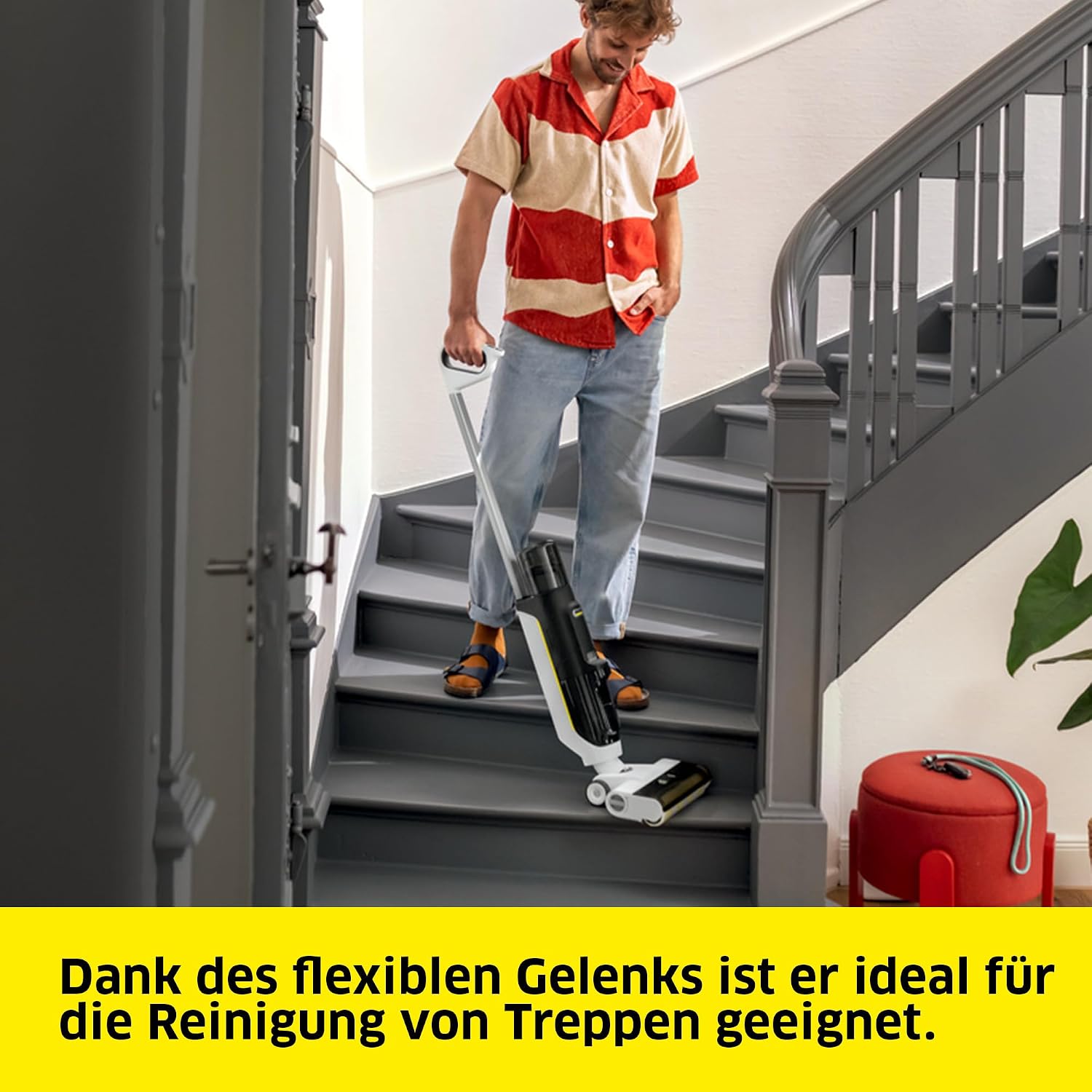 Saugwischer FCV 3 - Kabellos, 3 Reinigungsmodi, Akkulaufzeit ca. 30 min, bis 130 m² pro Ladung, Weiß