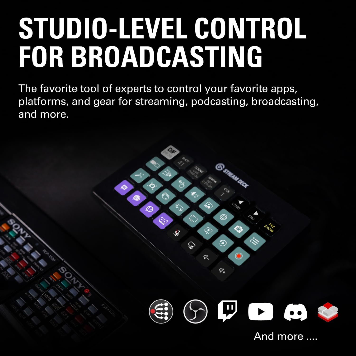 Stream Deck XL – Erweiterter Studio-Controller mit 32 Makrotasten, steuert Aktionen in Apps, für Mac & PC