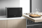 ExtraSpace Crisp MW 427 SL Grill-Mikrowelle, 800W/1000W, 25L, Crisp, Dampf, AutoClean, ohne Drehteller, Silber