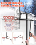 Outdoor Basketballkorb, 145-305cm EIN-Knopf-Schnellverstellung, 110x75cm Rückwand, mit Gewichtssack, für Kinder, Jugendliche & Erwachsene