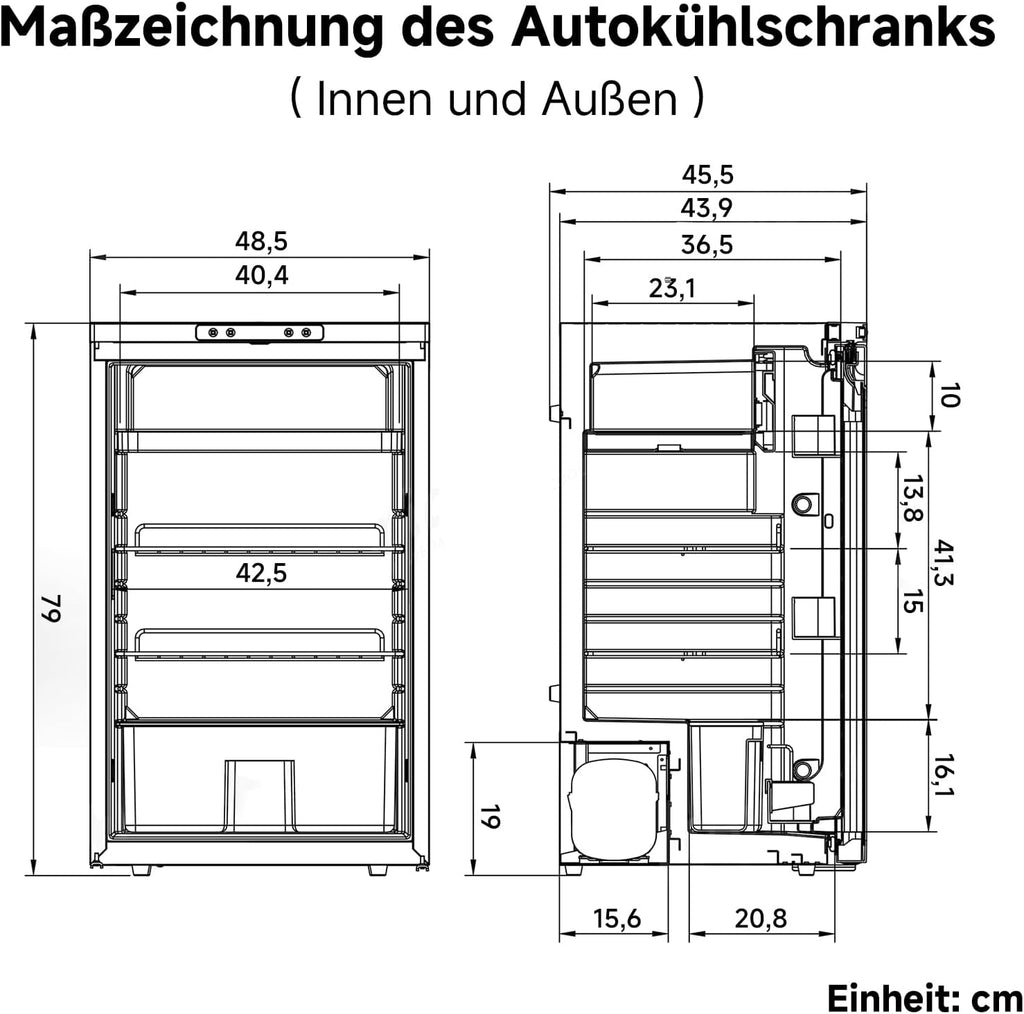 83L Kompressor Kühlbox mit APP-Steuerung, 12/24V DC, LED-Leuchten, bis -20°C – ideal für Auto, LKW, Boot, Wohnmobil, Camping und Reisen