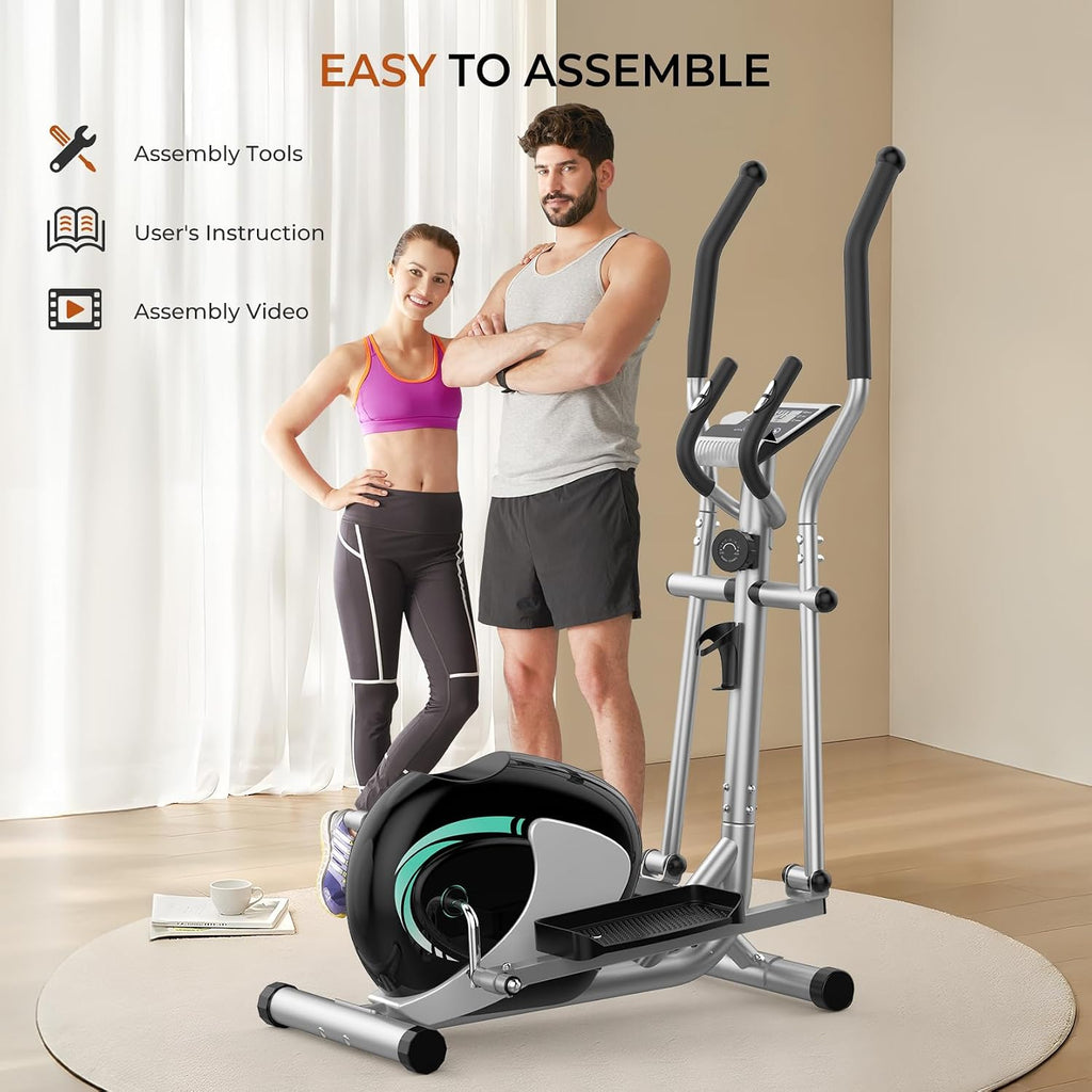 Crosstrainer Ellipsentrainer für Zuhause, 16 Widerstandsstufen, leiser magnetischer Antrieb, 6 kg Schwungrad, LCD-Monitor & Pulsmessung