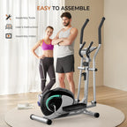 Crosstrainer Ellipsentrainer für Zuhause, 16 Widerstandsstufen, leiser magnetischer Antrieb, 6 kg Schwungrad, LCD-Monitor & Pulsmessung