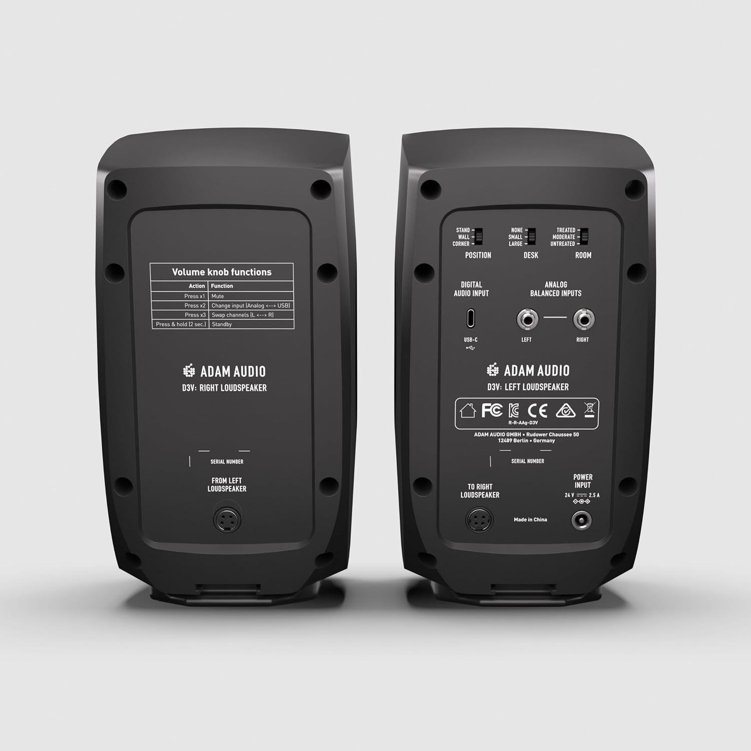 D3V: Aktives Desktop-Monitorsystem mit USB-C-Anschluss (Paar, schwarz)