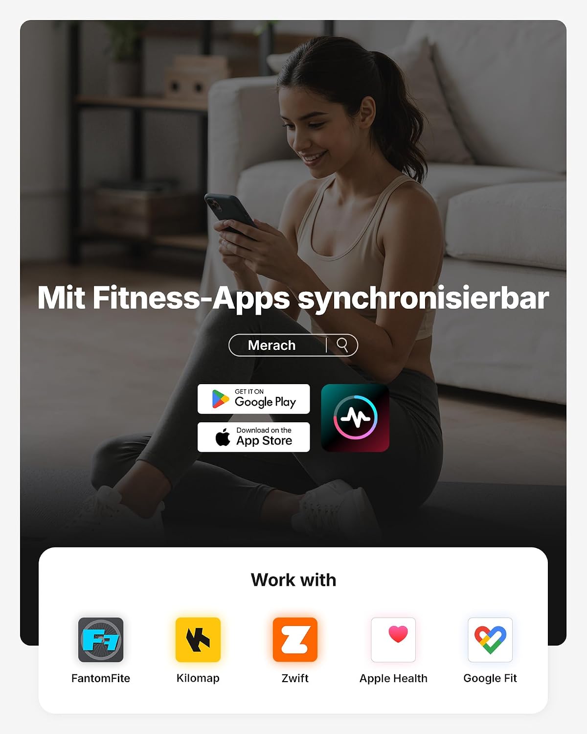 Leises Heimtrainer-Fahrrad, verstellbarer Widerstand, LED-Monitor, Tablet-Halter, Indoor-Cycling, für Cardio, eigene App, bis 136 kg